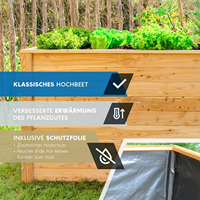 Lit surélevé en bois à usage extérieur en bois de mélèze pour la plantation de légumes et d'herbes