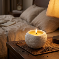 Décor de maison en forme de boule, personnalisé, à petite rainure, cire de soja, porte-bougie parfumé, Unique, en céramique
