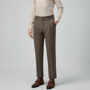 <span class=keywords><strong>Pantalon</strong></span> pour homme à double plis, poche inclinée, sans ceinture, patte de boutonnage zippée, sans revers, taille personnalisée, <span class=keywords><strong>pantalon</strong></span> de costume - Product Image 6