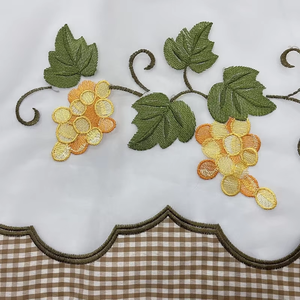 Personalizado multicolor <span class=keywords><strong>de</strong></span> la fruta bordada 100% poliéster gasa Chenille <span class=keywords><strong>cocina</strong></span> cortina tela tejida rollo embalado - Product Image 3