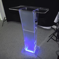 Podio de Acrílico Portátil, Reciclable y Ecológico, Moderno, para Salón Escolar, Conferencias, Presentaciones, PMMA, Púlpito de Iglesia