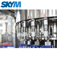 Machine de remplissage d'eau minérale monobloc entièrement automatique 3 en 1 de type rotatif pour rinçage, remplissage et scellage