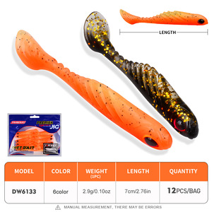 Señuelo Blando Biónico 3D con Ojo de Pez en Forma de T para Lucio y Carpa, 7cm 2.9g, Sin Anzuelos - Product Image 2