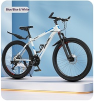 Vélo de montagne 26/24 pouces, 21 vitesses, frein à disque double, véhicule tout-terrain, cadre en acier à haute teneur en carbone, fourche à ressort