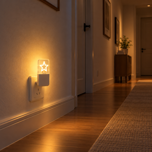 Veilleuse LED à brancher OEM ODM avec capteur de lumière, 3 niveaux de luminosité réglables, 0,5W, économie d'énergie, lampe étoile pour chambre et couloir - Product Image 6