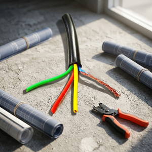 Câble souple en cuivre à 4 conducteurs, 0,75 mm², isolé en PVC, câble d'alimentation industriel rond torsadé, 600V/1100V, couleur noire - Product Image 3