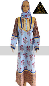 Modern Designed Women's Abaya <b>Kaftan</b> Fancy Gown Breathable Pure Silk Cotton Printed Seamless for Various Uses Traditional Muslim - Product Image 4