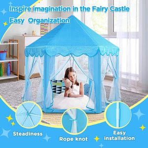 Tente de jeu château de princesse hexagonal pour intérieur et extérieur, grande tente de jeu pour enfants de 5 à 7 ans, jouet sportif en gros - Product Image 5