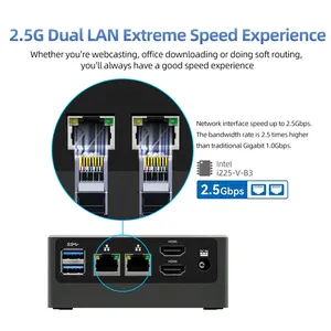 YCTipc حاسوب شخصي صغير بمعالج إنتل ألدير ليك N95 N100 ويندوز 11 وحدة معالجة مزدوجة NIC HD-MI من النوع C 8 جيجا بايت معالج DDR5 Nvme SSD حاسوب شخصي صغير لسطح المكتب