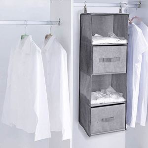 Hanging Closet Organizers and Storage Collapsible Hanging Closet <b>Shelves</b> for RV Wardrobe Camp Hanging Organizer for Shoes Toys - Product Image 2
