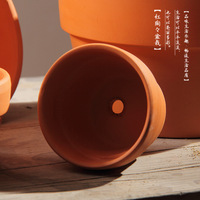 Vente en gros Pots en terre cuite Pot de fleur classique en céramique pour bonsaï Pots de fleurs multi-tailles pour succulentes cactus en argile rouge