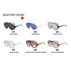 แว่นกันแดดทรงใหญ่สไตล์ยุโรปอเมริกันรุ่นใหม่ประจำฤดูใบไม้ผลิปี 2024 เลนส์ PC แบบชิ้นเดียว ป้องกันดวงตา แฟชั่น - Product Image 3