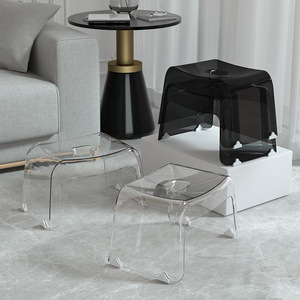 Zhenying ZY Transparent Plastic <b>Stool</b> <b>Small</b> Size Living Room Furniture Home Shoe Changing Seat Bathroom Shower <b>Stool</b> - Product Image 1
