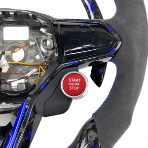 Volante Personalizzato in Fibra di Carbonio per Volkswagen VW <span class=keywords><strong>GOLF</strong></span> <span class=keywords><strong>8</strong></span> MK8 GTI R <span class=keywords><strong>Accessori</strong></span> Auto Stile Sportivo con Pulsante di Avviamento - Product Image 3