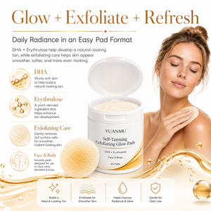 <span class=keywords><strong>Lingettes</strong></span> autobronzantes naturelles, exfoliantes et illuminatrices pour le visage, pour un bronzage sans soleil - Product Image 3