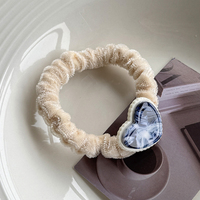 Attaches de cheveux pour femmes haut de gamme de Style français Haute élasticité Vinaigre Coeur Petit élastique Simple Tempérament Bandeau Cheveux