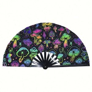 Abanico de Mano Grande de Bambú con Logotipo Personalizado al por Mayor, Abanico Pintado y Tallado con Diseño UV para Festivales y Promociones - Product Image 3