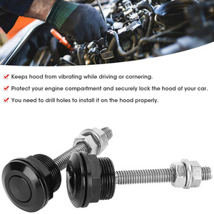 Kit de Verrous de Capot à Déblocage Rapide Universels 22mm à Bouton Poussoir, Loquet de Capot de Course en Alliage d'Aluminium Usiné CNC, Vis en Acier Inoxydable - Product Image 6