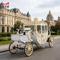Calèche électrique de luxe haut de gamme blanche pour mariage royal, style calèche à chevaux classique, calèche touristique personnalisée 6 places