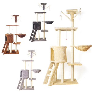 En gros, Grande Tour d'activités pour chat en bois de luxe moderne, style maison, avec cordes en sisal, Meuble pour animaux de compagnie - Product Image 4
