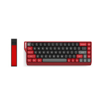Keyboard Mekanik Nirkabel USB Gaming Tiga Mode yang Dapat Diprogram, 68 Tombol Mini dengan Ukiran Samping, RGB, Penyangga Pergelangan Tangan, Anti-Ghosting