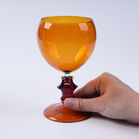 Verre à pied créatif Little Monster, gobelet en cristal mignon motif ours de dessin animé pour champagne, cocktail et décoration de fête