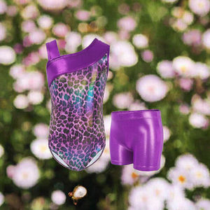 Leotardos de Gimnasia Rítmica con Estampado de Leopardo para Niñas, Pantalones Cortos de Spandex con Estampado Floral para Danza, Ballet y Competencia, Gran Venta - Product Image 3