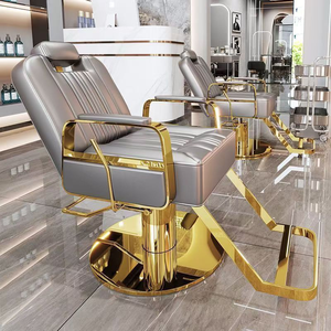 Barber shop shaving reclining chair hair <b>salon</b> hair styling chair coloring area stainless steel hair cutting <b>stool</b> barber chair - Product Image 1