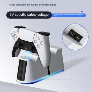 Pour <span class=keywords><strong>PS</strong></span> <span class=keywords><strong>5</strong></span> PRO <span class=keywords><strong>Sony</strong></span> Plays Tation <span class=keywords><strong>5</strong></span> /Slim double poignée affichage LED sans fil charge rapide Base accessoires de jeu - Product Image 4