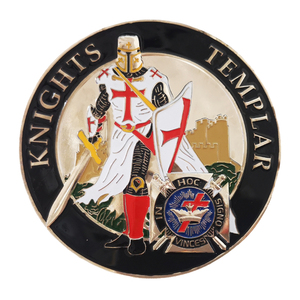 Lencana Emblem Mobil Masonik KNIGHTS TEMPLAR Stiker Samping Mobil Freemason Aksesoris Simbol Bahan Paduan Seng - Product Image 1