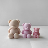 Bougie en forme d'ours en peluche parfumée faite à la main pour la fête prénatale Cadeau de retour pour les invités Souvenir Décoration créative pour la maison Fête Vacances Mariage