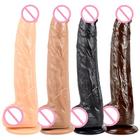 Vente en gros d'usine, prix le plus bas, dildo souple géant, jouets sexuels pour point G, dildo réaliste coloré de 7, 8, 9 pouces pour femmes