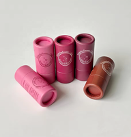 Tubes de baume à lèvres biodégradables de conception de marque emballage boîte en carton recyclable push up rouge à lèvres déodorant bâton Tube en papier Kraft