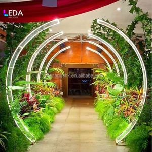 Arco de metal dorado para decoración de fondo de bodas, escenario en forma de T para exteriores, guía de camino, tablero de luz solar, arco de hierro para bodas - Product Image 1