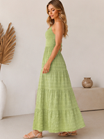 Nouvelle Arrivée Australie Été 2026 : Robe Cami Texturée Unie pour Femme, Col V, Sans Manches, Style Abaya Décontracté, Meilleure Vente
