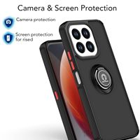 Étuis de téléphone portable avec béquille et anneau de maintien effet fumé givré pour Honor X5c X5c Plus Play10A 4G, finition mate, antichoc, coque arrière