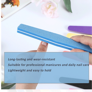 Professional Japan <strong>2</strong>-<strong>Way</strong> 100/180 Nail <strong>Buffer</strong> File Double Side Purple Pink Sandpaper for Nail Care - Product Image 4