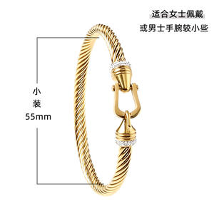 Pulseras <span class=keywords><strong>de</strong></span> Acero Inoxidable con Dijes <span class=keywords><strong>de</strong></span> Trébol para Mujer, <span class=keywords><strong>de</strong></span> Alta Gama, al por Mayor, Chapadas en Oro, Antidesvanecimiento, Brazaletes <span class=keywords><strong>de</strong></span> Moda - Product Image 5