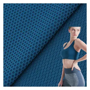 Abbigliamento sportivo traspirante in nylon elasticizzato a 4 vie lavorato a maglia a nido d'ape strutturato in tessuto per abiti da yoga per vestiti