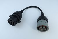 Cable Adaptador J1708 de 6 Pines a J1939 de 9 Pines, Tipo 1, Color Gris, Compatible con J1939 Tipo 1 y Tipo 2