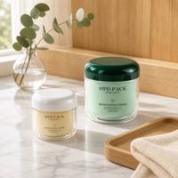 Pot en plastique à double paroi avec logo personnalisé, 15 ml, 30 ml, 50 ml, pour crème pour les yeux, crème hydratante, emballage cosmétique rechargeable, soin de la peau