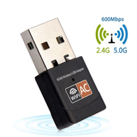 Adaptateur Wifi USB double bande 600M AC 2.4G+5.8G, carte réseau sans fil, mini récepteur Wifi USB pour ordinateur de bureau, ordinateur portable