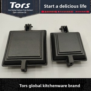 Tolssen T-112 铸铁烤三明治和吐司盘 户外DIY烘焙模具 单/双单元 飞碟形状 衡台 - Product Image 3