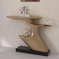 Table d'appoint en marbre vert au design moderne, tables consoles creuses pour salon