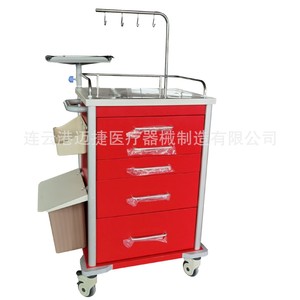 Carrito de Emergencia Médico con Cierre Centralizado, 5 Cajones, Metálico, para Tratamiento Hospitalario - Product Image 1