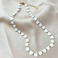 Collar de Perlas Naturales a la Moda para Mujer, Estilo Bohemio, Cadena Clásica con Forma de Corazón, Joyería de Playa, Regalo
