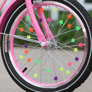 热卖七彩星星自行车辐条装饰珠塑料3D星星摆件