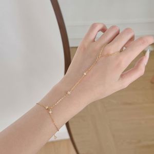 Dylam Unique Charm Fine Jewelry Manufacturer 925 <b>Silver</b> Link Chain 5A Zirconia Pendant Finger Chain <b>Bangles</b> & <b>Bracelets</b> - Product Image 5
