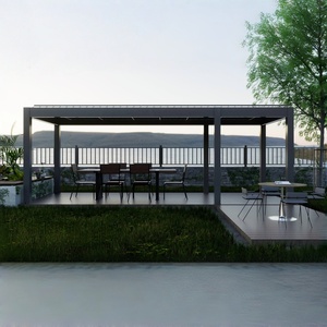 Pérgola Exterior Ajustable de Gran Tamaño con Techo de Láminas, Diseño Bioclimático de Aleación de Aluminio con Vigas Empalmadas, Duradera e Impermeable - Product Image 1