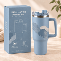 Gobelet isotherme en acier inoxydable de 40 oz avec poignée, logo personnalisé, pour la vente en gros et les cadeaux promotionnels